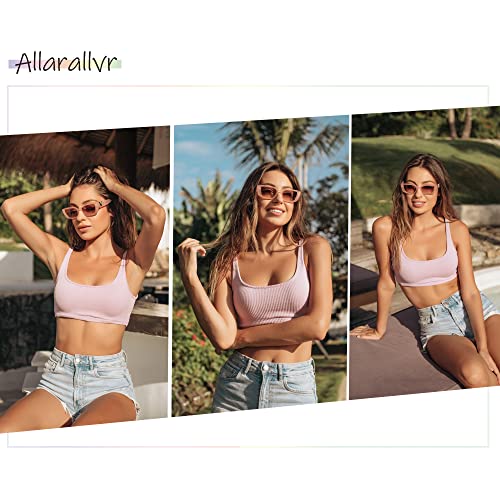 Allarallvr Rectangle Sunglasses for Women: 90s Retro Trendy Y2K Classico Vintage Square Shades AR82037