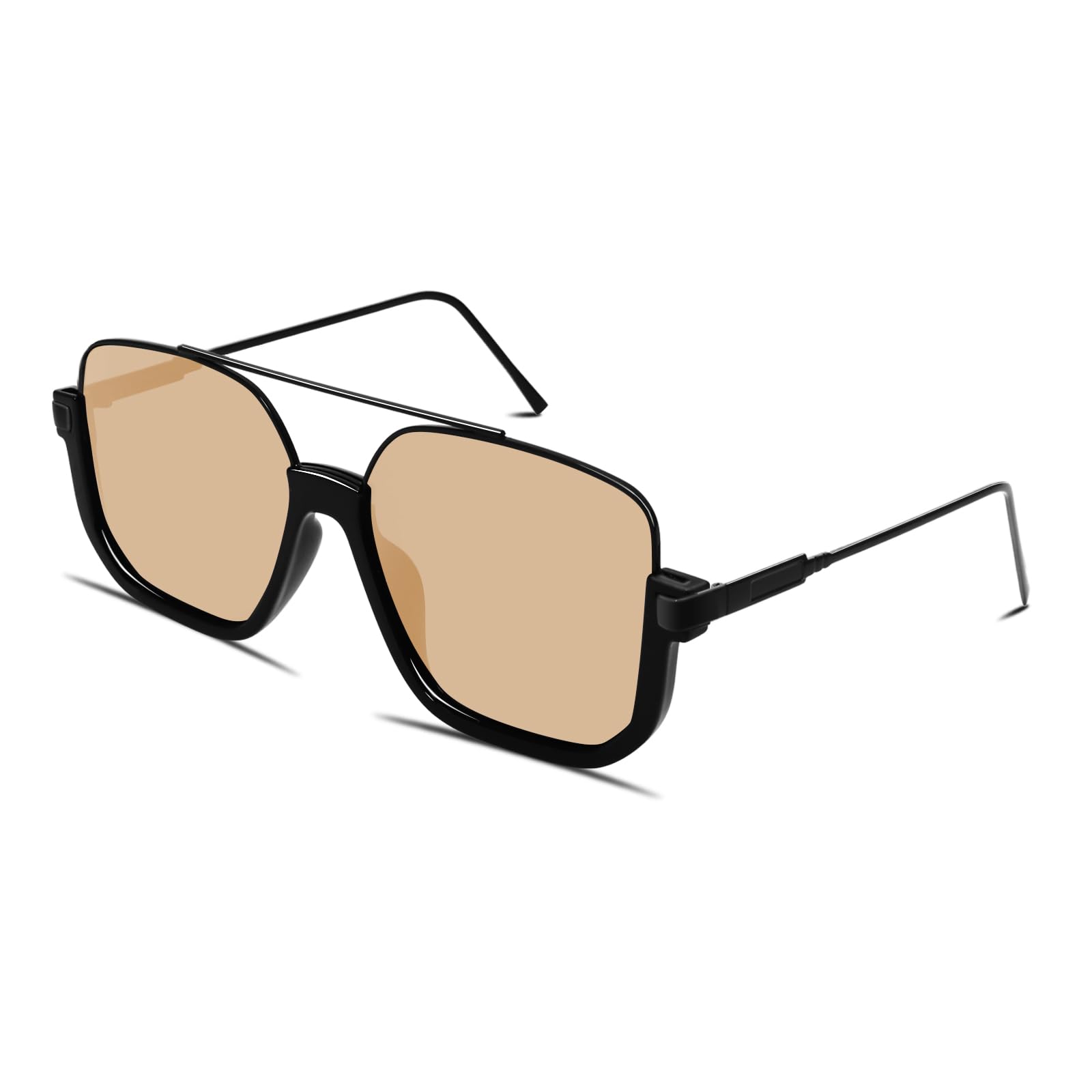  Women Men Retro Oversized Aviator Sunglasses - 70s Trendy Shades for Classic Style Enthusiasts
| Women Men Square Doubl