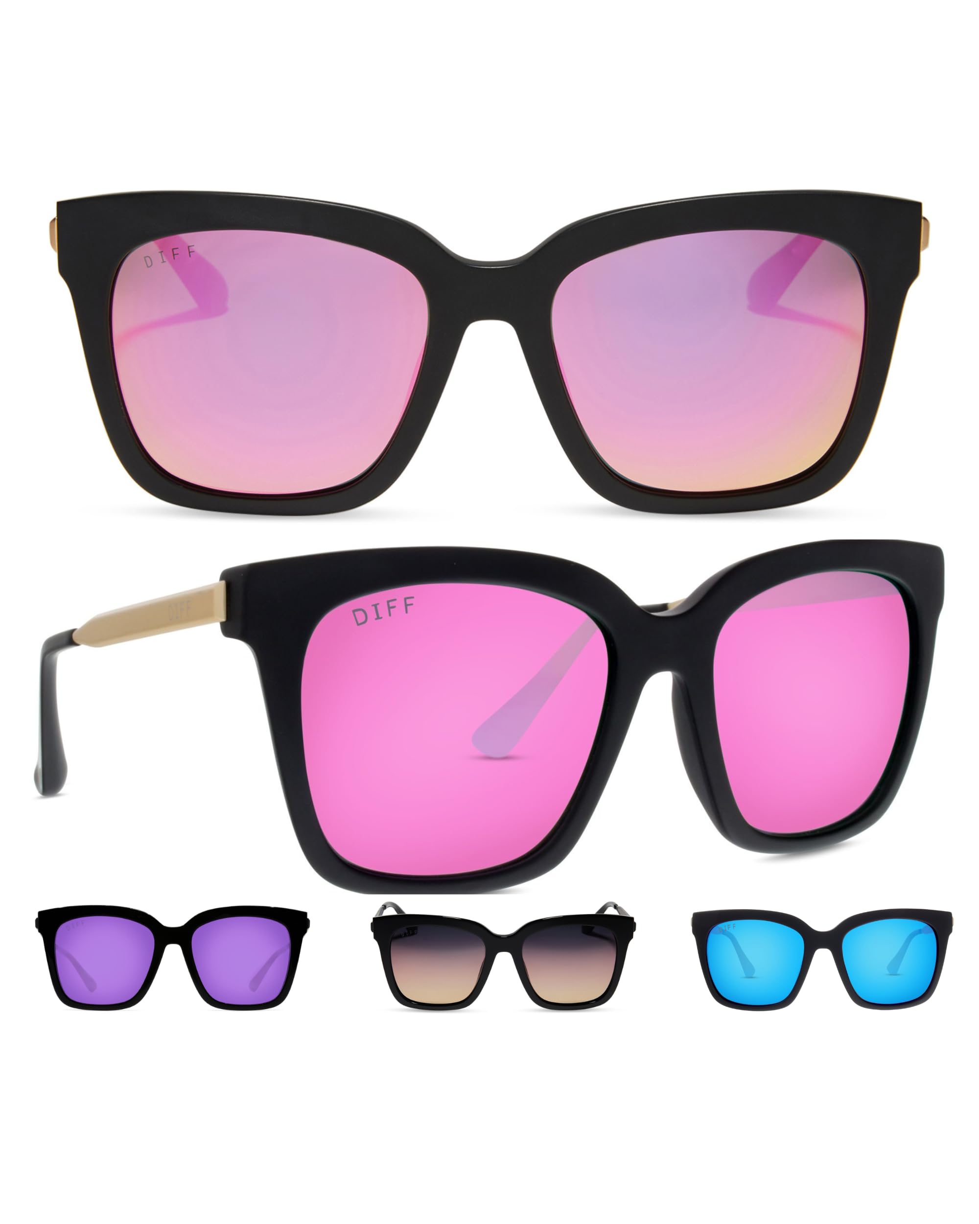 UV400 Polarized Oversized Square Sunglasses for Women Bella + Pink Mirror
| Bella Women's UV400 Polarized Oversized Squ