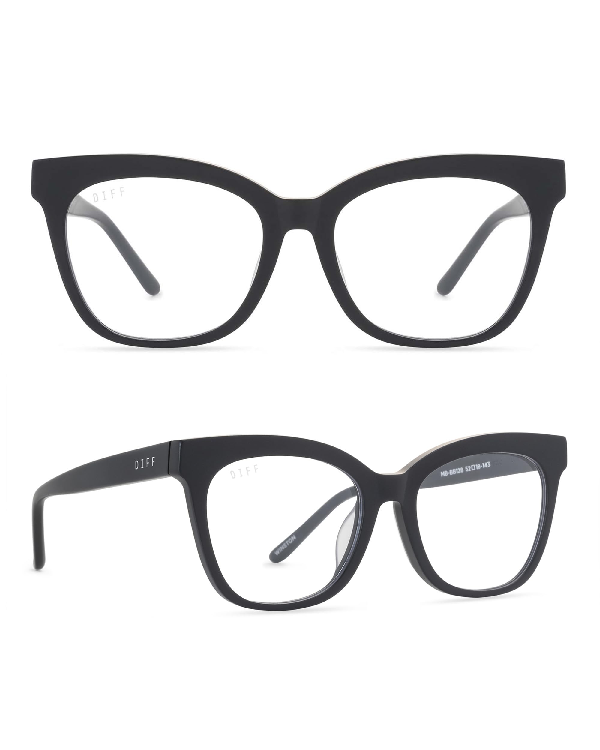  DIFF Winston Designer Square Computer Blue Light Blocking Glasses for Comprehensive Eye Protection and Comfortable Wear